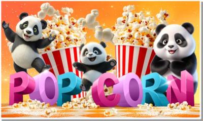 POP CORN AFFICHE ADHESIVE FORAINE