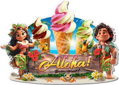ALOHA GLACES ITALIENNE STICKER PLV ADHESIF