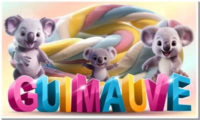 guimauve geante tresse affiche autocollante foraine