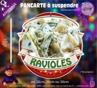 pancarte foraine a suspendre RAVIOLES f�te foraine chalet march� de No�l
