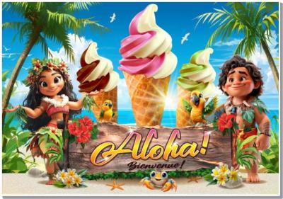 ALOHA GLACES ITALIENNE POSTER AFFICHE PLV STICKER