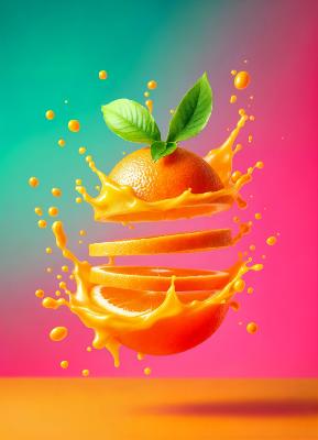 granita plv adh�sive jus de fruits orange art graphique loostick