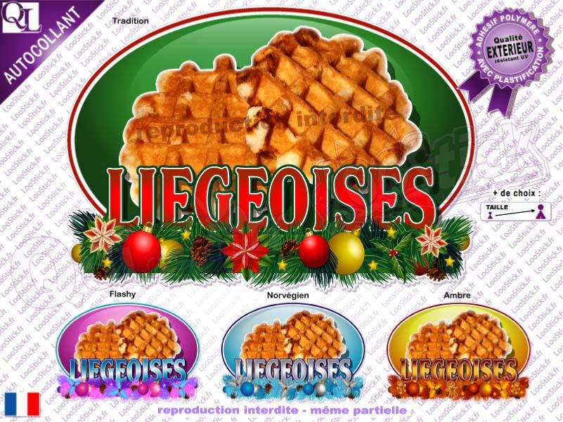 sticker affiche GAUFRES LIEGEOISESmarché de noël