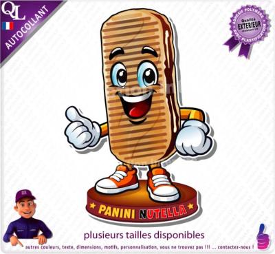sticker food truck PANINIS NUTELLA COMIQUE CONFISERIEFORAINE REMORQUE MANEGE