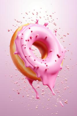 PLV PUB AFFICHE donuts fraise design art