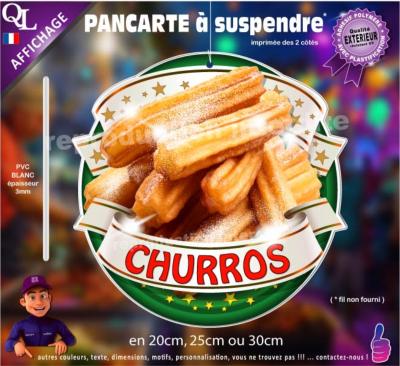 pancarte foraine a suspendre CHURROS fete foraine chalet