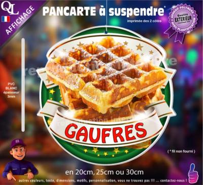 pancarte foraine a suspendre GAUFRES fete foraine chalet