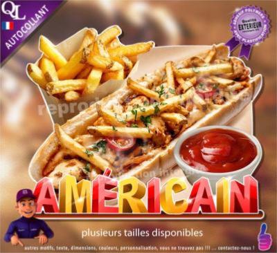 AMERICAIN SANDWICH STICKER marchands forains snack sal�