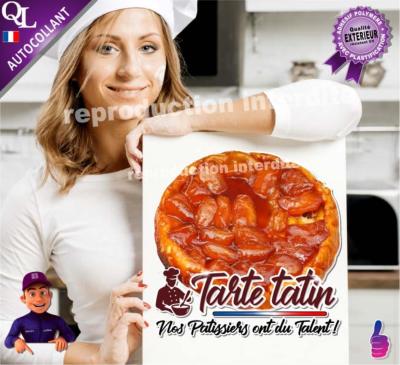 sticker autocollant tarte tatin vitrine boulangerie patisserie