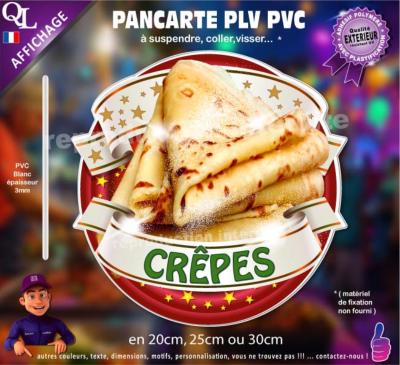 pancarte foraine PLV PVC � visser coller a suspendre CREPES fete foraine chalet