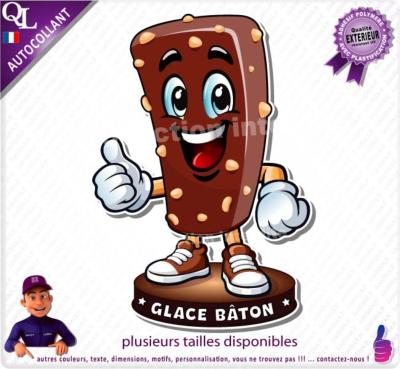 affiche adh�sive GLACE BATON comique forain loostick adh�sif