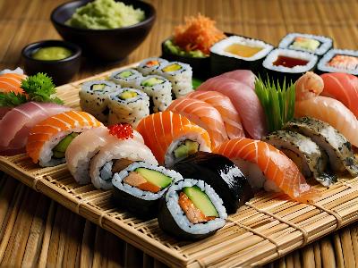 plv adh�sive restaurant chinois plateau de sushis