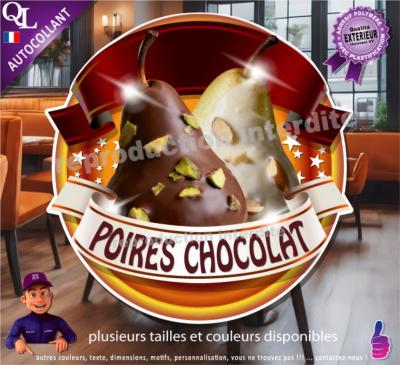 sticker poires chocolat amandes noisettesstand forain fête foraine remorque