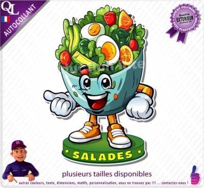 sticker SALADES mascotte comique stand forain food truck restaurant loostick