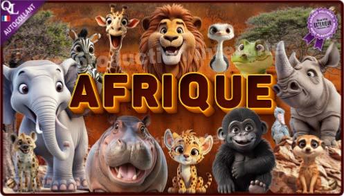 affiche poster autocollant stickers animaux AFRIQUE effet 3D affiche autocollante