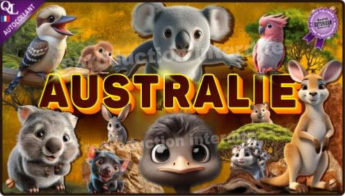 affiche poster autocollant stickers animaux australie effet 3D affiche autocollante