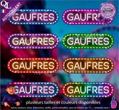PLV adh�sive gaufres enseigne foraine effet n�on 