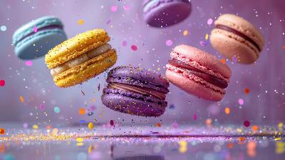 plv affiche autocollante macarons patisserie sticker loostick hamburger