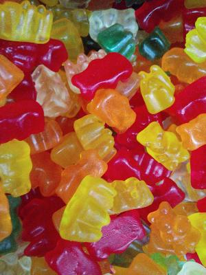 PLV PUB AFFICHE adh�sive nounours bonbons confiserie foraine 