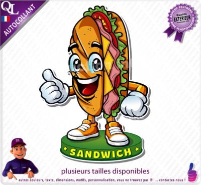 sticker SANDWICH mascotte comique stand forain food truck restaurant loostick