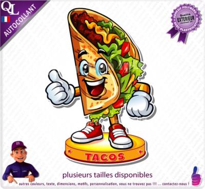 sticker TACOS mascotte comique stand forain food truck restaurant loostick